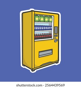 Vending Machine Sticker Vector Cute Illustration