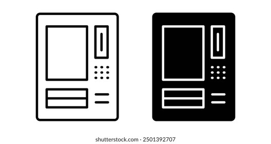 vending machine vector icon set in black color.