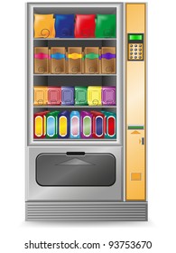 Vending Snack Is A Machine Vector Illustration Isolated On White Background