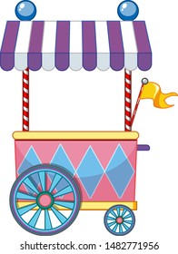 Vendor design at funfair with yellow flaag illustration