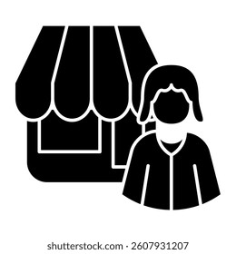 Vendor icon Black Filled style.