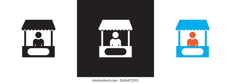 Icono de proveedor. Vector para Sitios web, interfaces móviles, presentaciones, Anuncio, imagen de marca, etc. Ilustración vectorial. aislado en el fondo blanco y negro. EPS 10