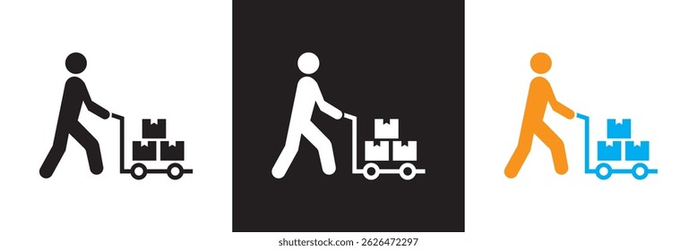 Vendor icon. Vector for websites, mobile interfaces, presentations, banner, visual branding etc. Vector illustration. isolated on white and black background. EPS 10