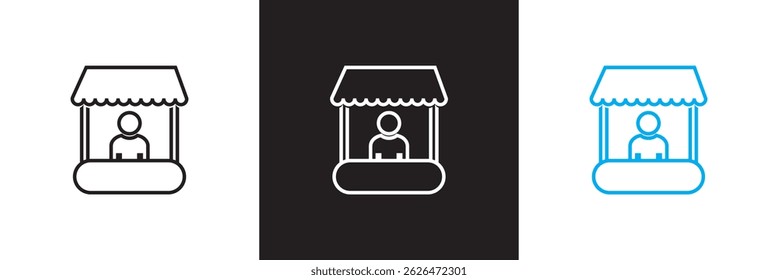 Vendor icon. Vector for websites, mobile interfaces, presentations, banner, visual branding etc. Vector illustration. isolated on white and black background. EPS 10