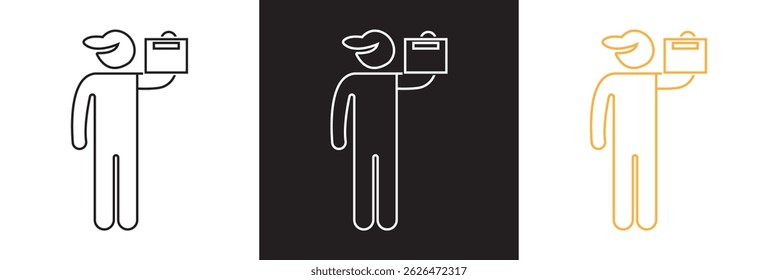 Vendor icon. Vector for websites, mobile interfaces, presentations, banner, visual branding etc. Vector illustration. isolated on white and black background. EPS 10