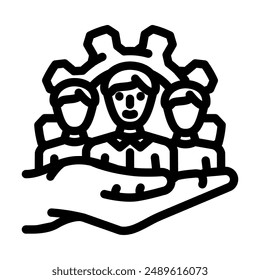 vendor management business process line icon vector. vendor management business process sign. isolated contour symbol black illustration