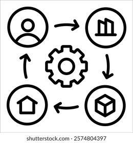 Vendor Management Icon Element For Design