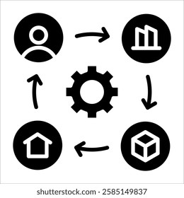 Vendor Management Icon Element For Design