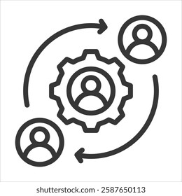 Vendor Management Outline Icon Vector Illustration