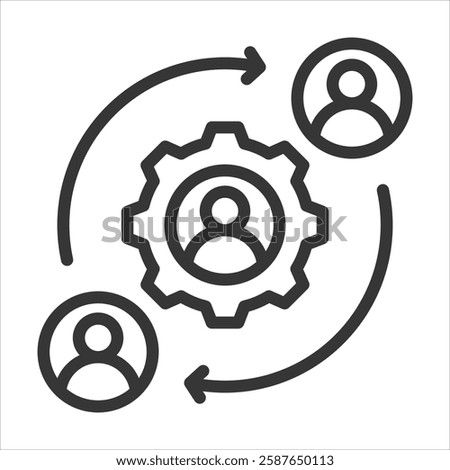 Vendor Management Outline Icon Vector Illustration