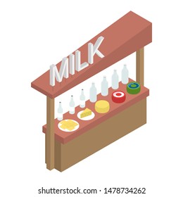 Vendor Milk Street Sign 3d Isometric View . Vector illustration