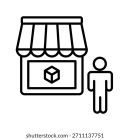 Ilustración vectorial de icono de esquema de proveedor