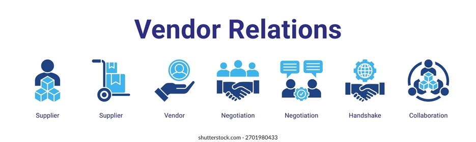 Vendor Relations web banner icon element for design in a collection