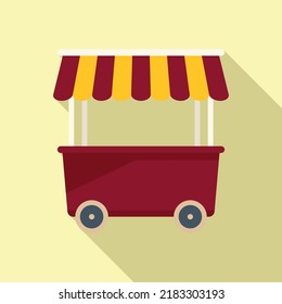 Vendor Snack Icon Flat Vector. Store Market. Booth Mobile