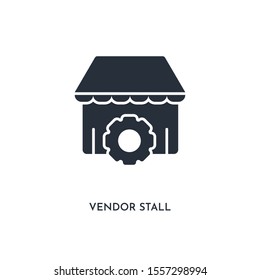 vendor stall icon. simple element illustration. isolated trendy filled vendor stall icon on white background. can be used for web, mobile, ui.