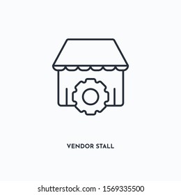 vendor stall outline icon. Simple linear element illustration. Isolated line vendor stall icon on white background. Thin stroke sign can be used for web, mobile and UI.