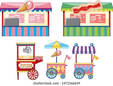 Vendors design at funfair  illustration