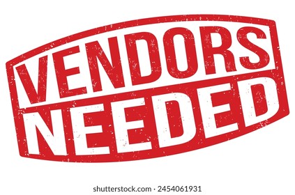 Vendors needed grunge rubber stamp on white, vector illustration