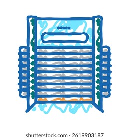 veneer dryer machine doodle icon sketch vector. veneer dryer machine sign. isolated symbol illustration