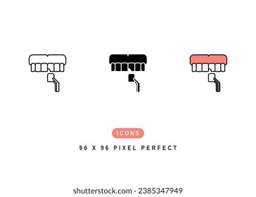 Veneer Icon. Whitening Tooth Care Symbol Stock Illustration. Vector Line Icons For UI Web Design And Presentation