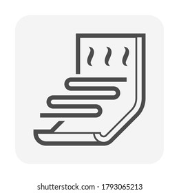 Veneer of plywood drying process in plywood production industry vector icon design.