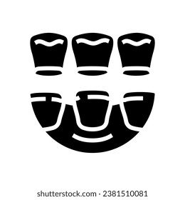 veneers dental procedure glyph icon vector. veneers dental procedure sign. isolated symbol illustration