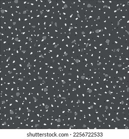 Venetian Abstract Pattern. Marble Terrazzo Terrazo Design. Vector Rock Granite Texture. Gray Mosaic White Background. Terrazzo White Quartz Pattern. Floor Pavement Irregular Art. Glass Seamless Print