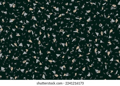 Patrón de resumen veneciano. Vector Rock Textura Italiana. Fondo Verde De Mármol Gris. Diseño de Terazzo sin Mar Mosaico. Vidrio Interior Arte Irregular. Suelo Terrazzo Imprimir Textura de Vector de Color Terrazzo.