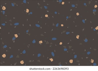 Venetian Abstract Seamless Pattern. Terrazzo Glass Mosaic Pattern. Marble Terrazzo Ceramic Design. Gray Vector Stone Background. Mosaic Wall Granite Texture. Floor Venetian Irregular Print. Glass Art