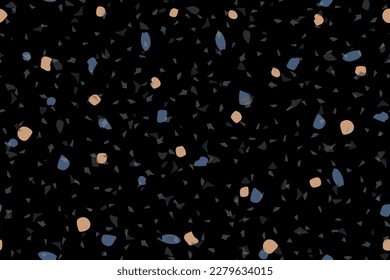 Venetian Abstract Seamless Texture. Gray Marble Stone Background. Vector Wall Italian Pattern. Terrazzo Floor Vector Material. Mosaic Terrazzo Italian Design. Floor Seamless Irregular Print. Glass Art
