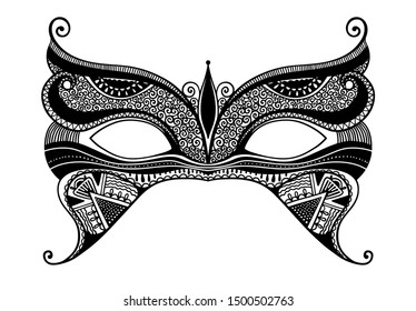 venetian carnival facial masks, Mardi Gras Carnival beautiful mask, vector illustration 