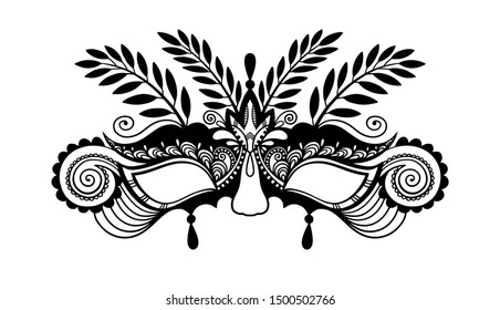 venetian carnival facial masks, Mardi Gras Carnival beautiful mask, vector illustration 