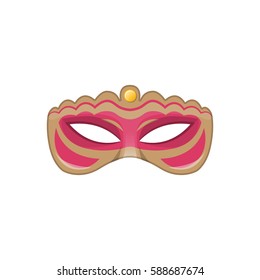 Venetian carnival mask hand painted isolated on white background. Decoration element costume for the masquerade, parties and various celebrations. Vector Illustration for your projects.