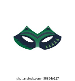 Venetian carnival mask hand painted isolated on white background. Decoration element costume for the masquerade, parties and various celebrations. Vector Illustration for your projects.
