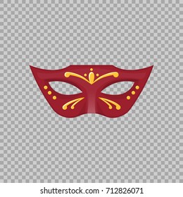 Venetian carnival mask hand painted isolated on a transparent background