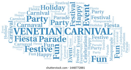 Venetian Carnival word cloud vector made with text only