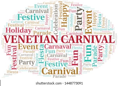 Venetian Carnival word cloud vector made with text only