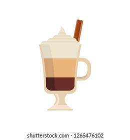 Venetian coffee on an isolated white background. Coffee drink in flat design. Vector illustration