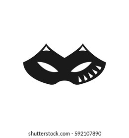 Venetian icon symbol carnival mask isolated on white background. Decoration element costume for the masquerade, parties and various celebrations. Vector Illustration for your projects.