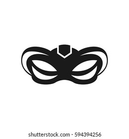 Venetian icon symbol carnival mask isolated on white background. Decoration element costume for the masquerade, parties and various celebrations. Vector Illustration for your projects.