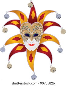 Venetian mask with bells jester