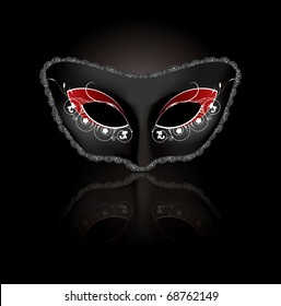 Venetian mask with black background