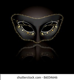 Venetian mask with black background