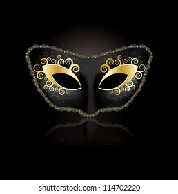 Venetian mask concept for woman in editable vector format