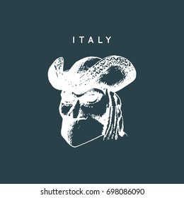 Venetian mask drawing. Venice touristic symbol. Vector hand sketched illustration of Italy sights.