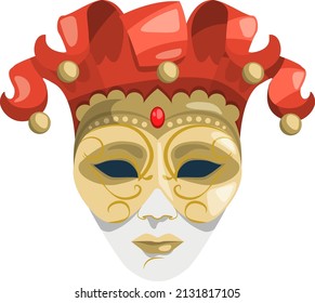 Venetian mask icon. Traditional Italian culture festival symbol
