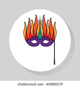 Venetian Mask icon. Vector Image. Flat style.