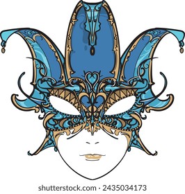 Venetian mask - An illustration of a decorated mask