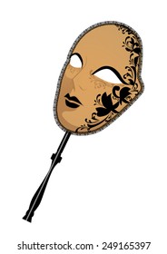 Venetian mask on vector white background 