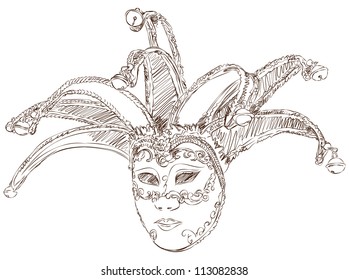 Venetian Mask - vector sketch